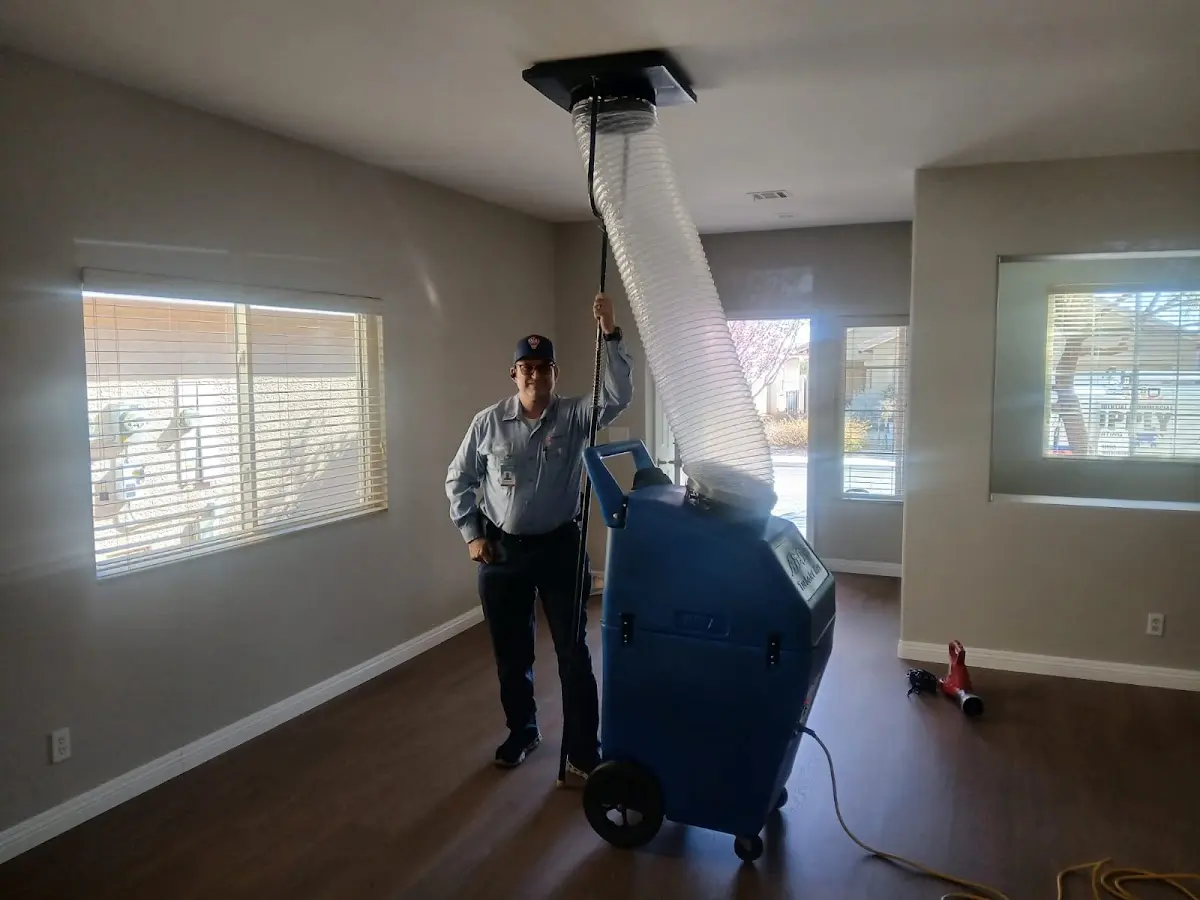 Professional Dryer Vent Cleaning work inside a Central home